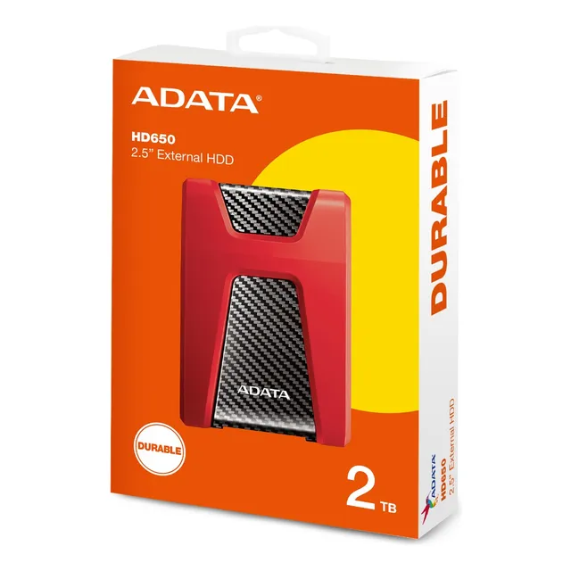 Disco Duro Externo Adata 2tb Rojo Ahd650-2tu31-crd
