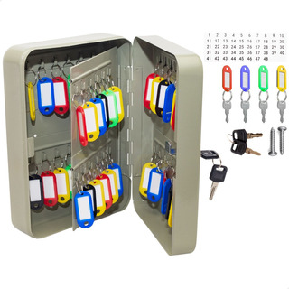 Porta 48 Chaves Claviculário Armário 48 Chaves Com Chaveiro Kontuz Home Cinza Porta 48 Chaves Claviculário Armário 48 Chaves Com Chaveiro Kontuz Home Cinza