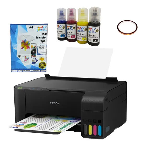 Impresora Epson sublimación planchas 8 en 1 tazas playera color negro 127V