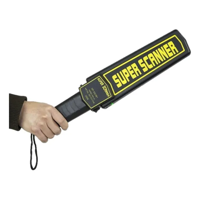 Detector De Metal Metales Super Scanner Seguridad Recargable Negro