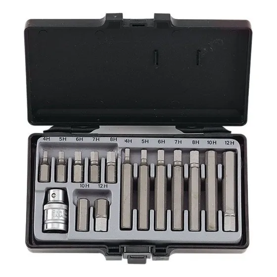 Juego Puntas Allen 15 Pzs 4;5;6;7;8;10;12 Mm + Dado Force