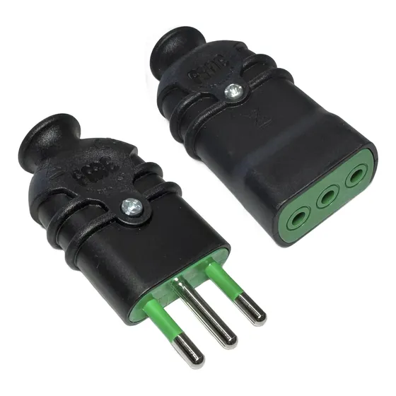 (pack Macho + Hembra) Enchufe Volante 10a Negro Certificado