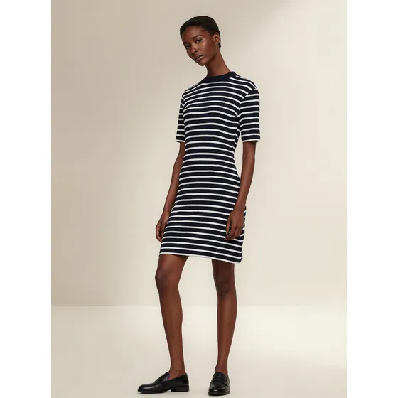 Vestido De Diseño De Rayas Azul Tommy Hilfiger