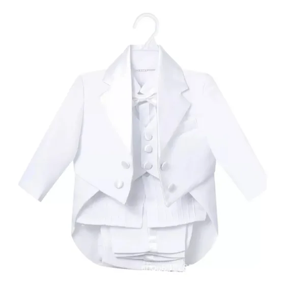 Traje Formal Blanco Bebe Y Niño, Terno Completo Bautizo