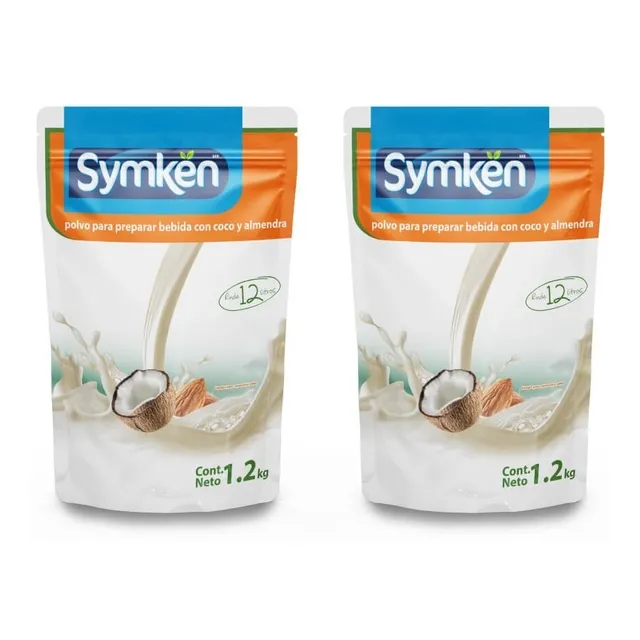 Duo Pack Leche De Coco-almendra | 2 Bolsas 1,200g | Symken