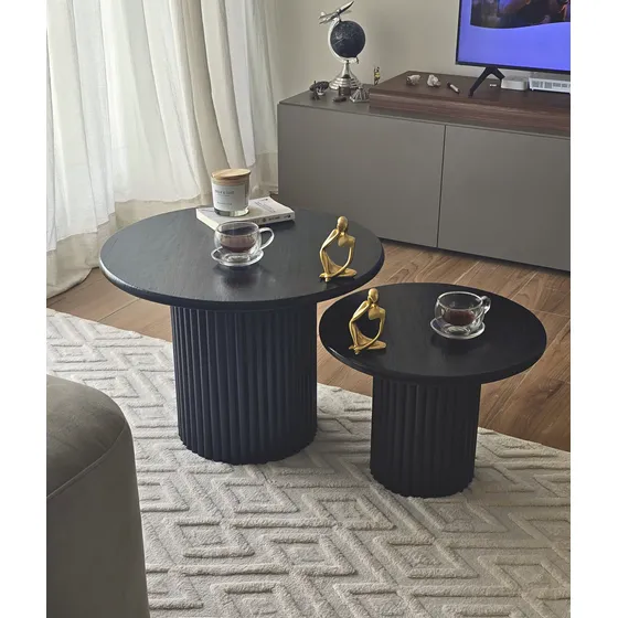 Mesa De Centro Redonda 60cm | Diseño Minimalista Moderna