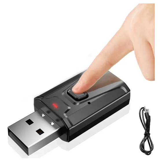 Adaptador Para Som Bluetooth Usb Transmissor Receptor Botão