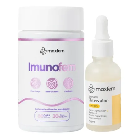 Kit Imunofem + Sérum Clareador Maxfem Ácido Hialurônico