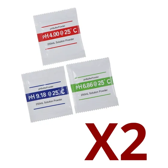 2 Paquetes De 3 Unidades Buffer Solution Powder Ph Calibrar