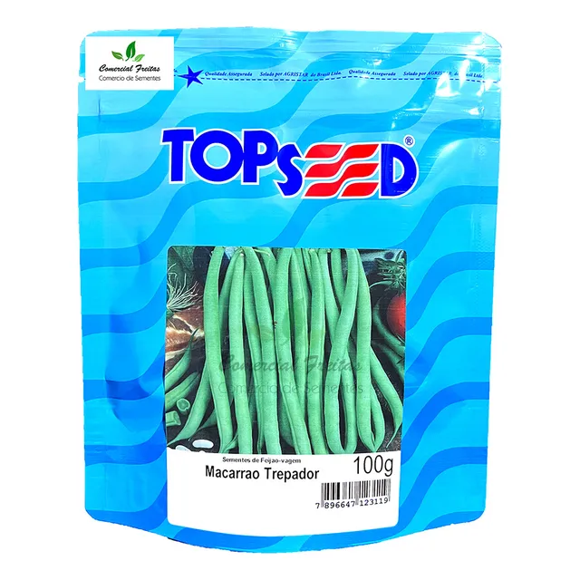 Sementes De Feijão De Vagem Macarrão Trepador Pcte C/ 100 Gr