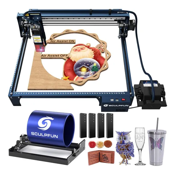 Máquina De Grabado Láser Sculpfun S30 Pro 10w Y Roller