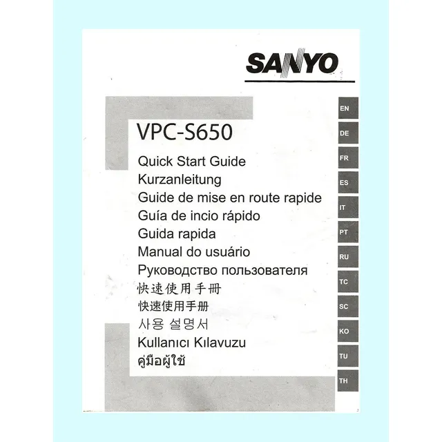 Manual   Camara Digital      Sanyo Vpc- S650