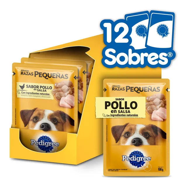 Pedigree Alimento Húmedo En Sobre Perro Raza Peq Pollo 12un