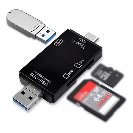 6 En 1 Lector De Tarjetas Computadora U Disco Cámara Tf Sd