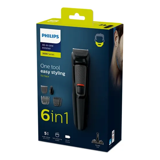 Corta Barba Philips Mg3711/15 Multigroom Bateria Color Negro
