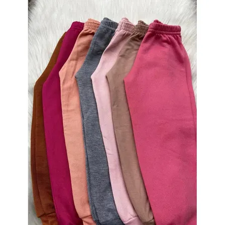 Kit 5 Calça De Moletom Infantil Menina Sortida Verão Leve