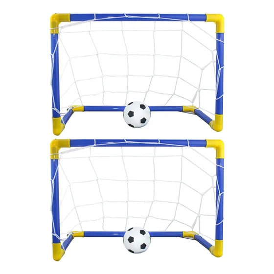 Kit 2 Mini Traves Golzinhos De Futebol Infantil Rede E Bolas