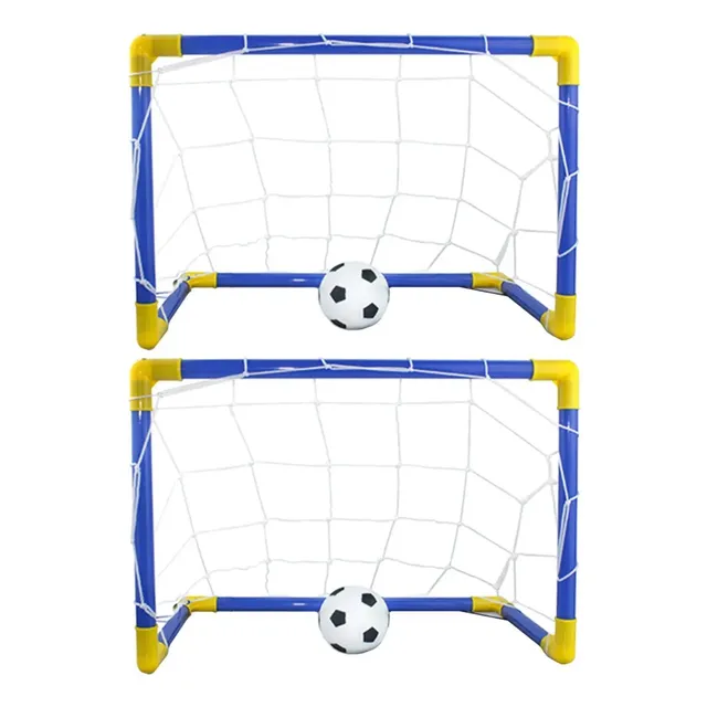 Kit 2 Mini Traves Golzinhos De Futebol Infantil Rede E Bolas