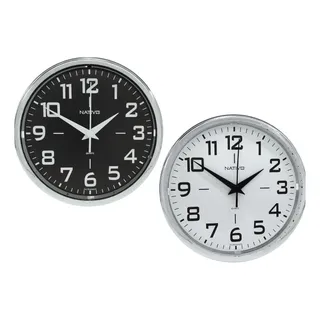 RelĂłgio De Parede Redondo Metalizado Cromo Cozinha Sala 23cm RelĂłgio De Parede Redondo Metalizado Cromo Cozinha Sala 23cm