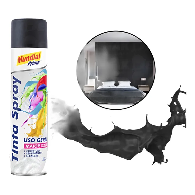Pintura Aerosol Spray Esmalte Negro Brillante Tubo .x 1 T412