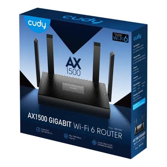 Router Cudy Wr1500 Wifi 6 Ax1500 Dual Band 4 Puertos Gigabit