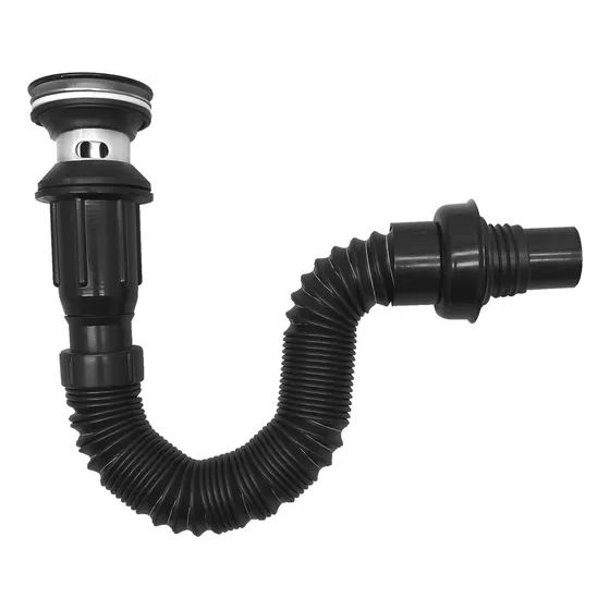 Push Tipo Hongo Con Sifon Integrado Pvc Negro Con Rebose