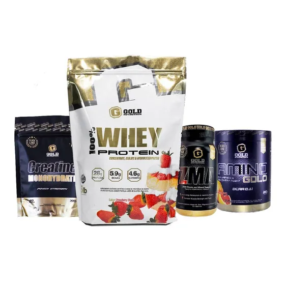 Whey Protein + Creatina + Amino Gold + Zma Gold Nutrition 