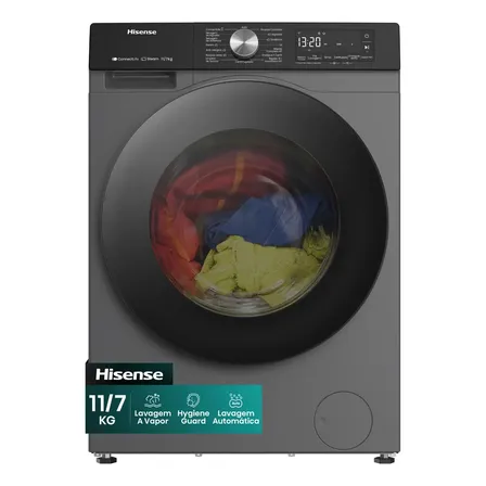 Lava E Seca Hisense 11kg Titanium Conectada Cinza-escuro 127v Titânio