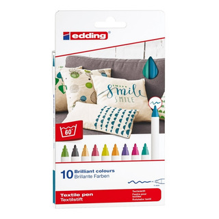 Marcadores Textil Edding Set 10 Tonos Divertidos Marcadores Textil Edding Set 10 Tonos Divertidos