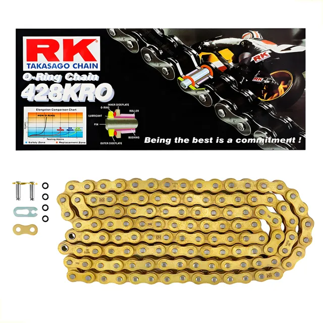 Cadena De Transmision Moto Rk 428 X 136 Con Oring Gold