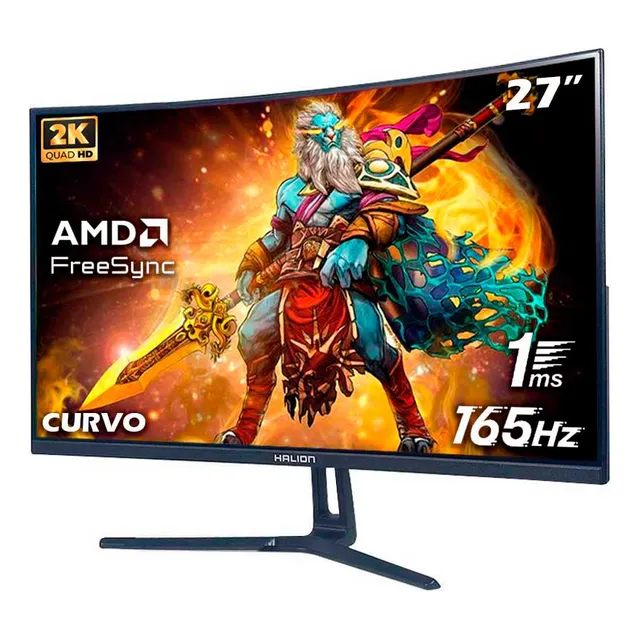 Monitor Halion Hg 2725qc 27 Curvo 2k Qhd 165hz 1ms Freesync