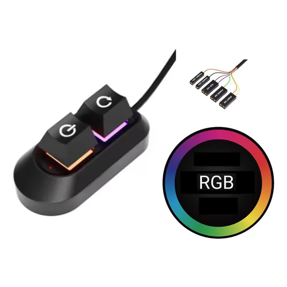 Botão Power Sw Reset Interruptor Liga Externo Pc Gamer Rgb