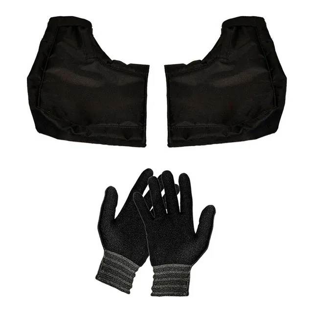Kit Guantes Moto Primera Piel + Cubre Manos Impermeable Fas! Color Negro Talle Único