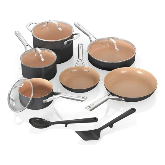 Juego Ollas Ceramica Premium 12 Pzas Antiadherente Ninja