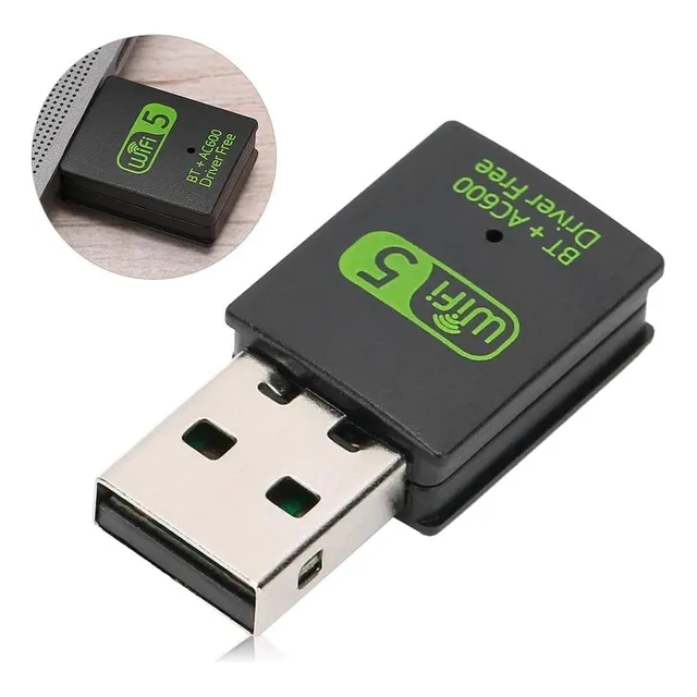 Antena Wifi 2.4g + 5g 600mbps Usb Bluetooth5.0 Adaptador