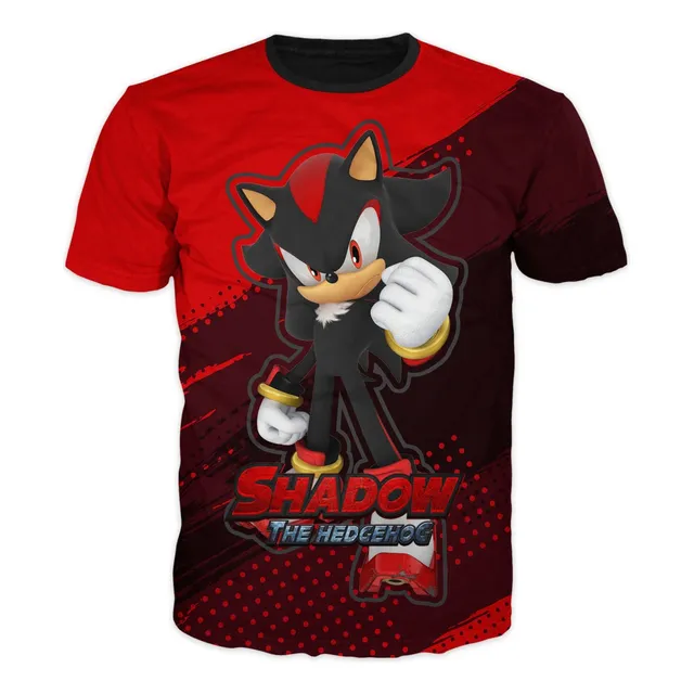 Camiseta Estampada Sonic Shadow En Algodón Niños Adultos