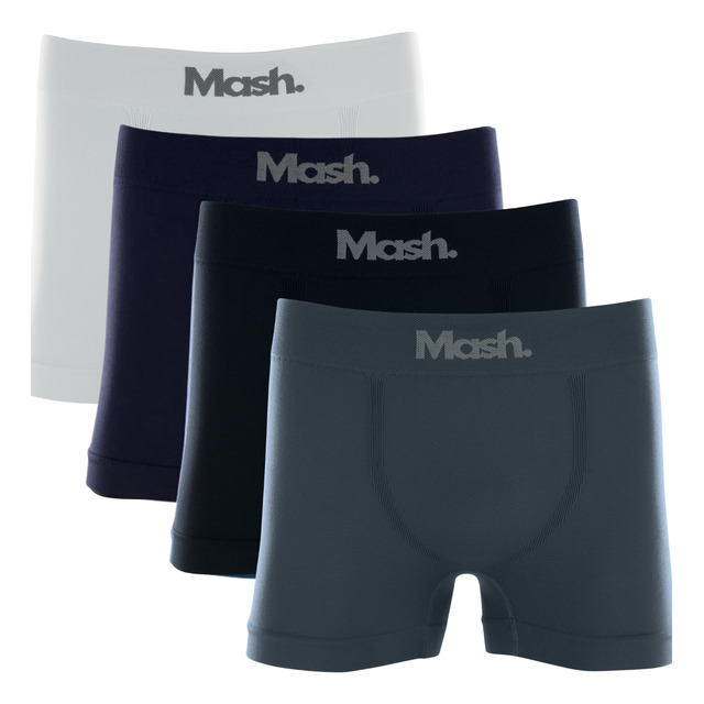 Kit Com 4 Cuecas Boxer Microfibra Mash Box Sem Costura