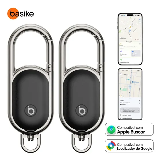 Mini Localizador Smart Tag Basike Rastreador GPS Bluetooth Alarme 100dB Compatível com Apple Buscar