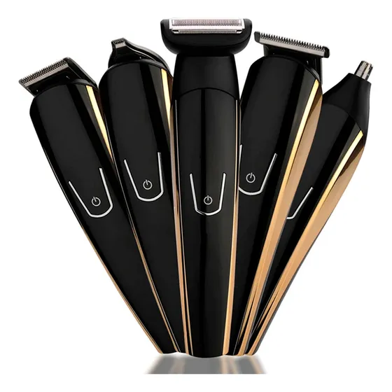 Set Maquina Cortar Pelo Barba Nariz Patillera 5 Peines Pro