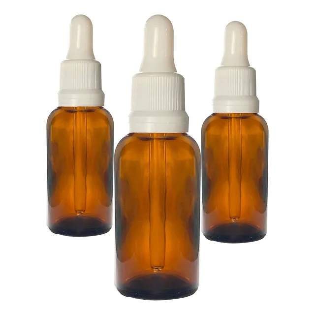 50 Vidro Âmbar De 30 Ml Para Extrato De Propolis Conta Gotas