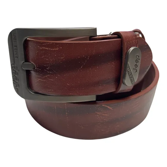 Cinto Simil Cuero Jeep Caballero Hebilla Rectangular 