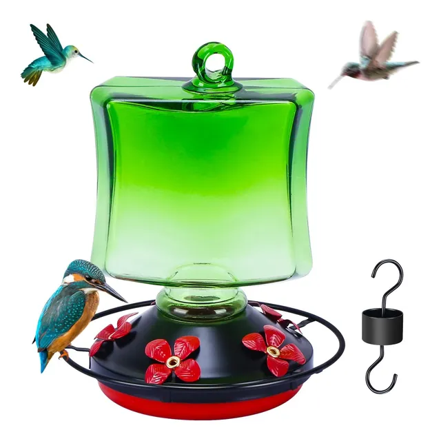 Colibries Bebedero Para Aves De Colgar Vidrio X5 Flores
