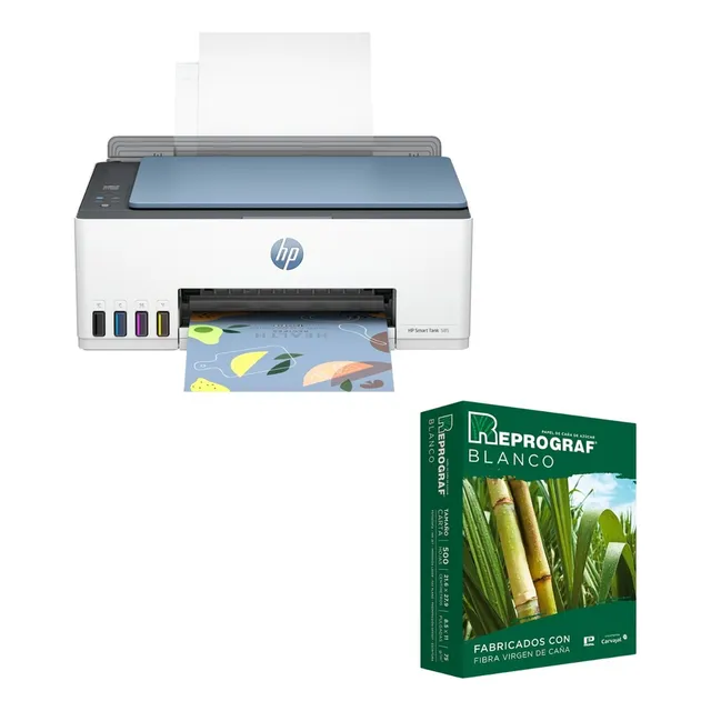 Combo Impresora Multifuncional Hp Smart Tank 585 Wifi + Resm