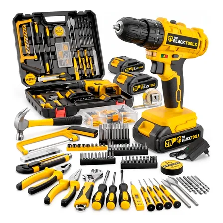 Parafusadeira Furadeira Impacto 21v 1500mah 3/8 + Acessórios Amarelo