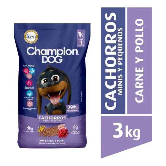 Alimento Cachorro Champion Dog Razas Minis Y Pequeños 3 Kg