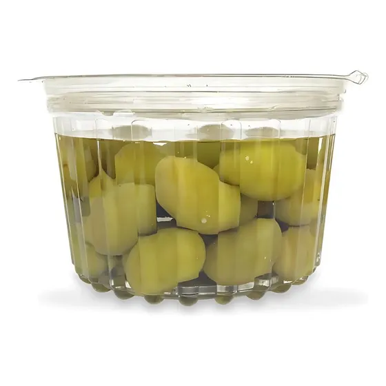 Pote Plastico Descartable Con Tapa Bisagra 500ml X 200un.