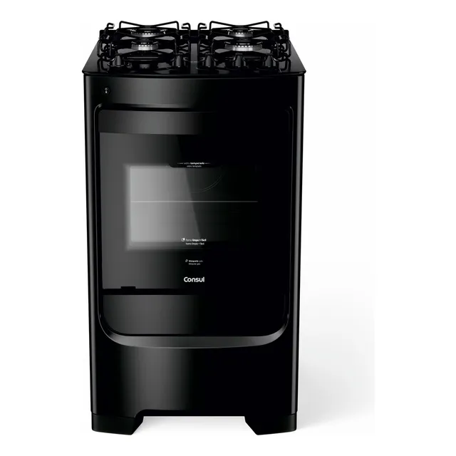 Fogão Consul Cfo4vbe Gas/Eléctrica 4 Bocas com Mesa de Vidro 127/220V Cor Preto