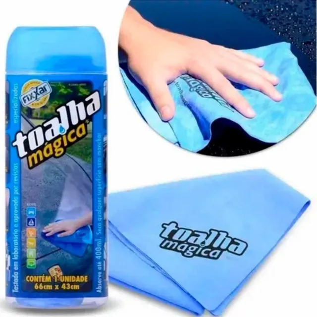 Mágica Toalha Pano Original Enxuga Agua Limpa Seca Carros