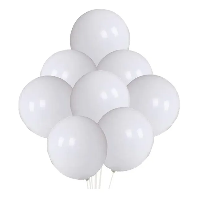 Globos Blanco Mate  X 50 U - R12 - Universo Mágico