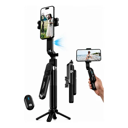 Tripé Estabilizador Gimbal Rastreamento Facial Celular Ia Preto